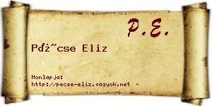 Pécse Eliz névjegykártya